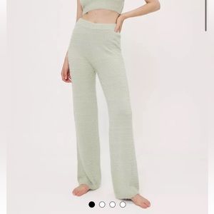 Nastygal Fluffy Racer Neck And Wide Leg Lounge pants